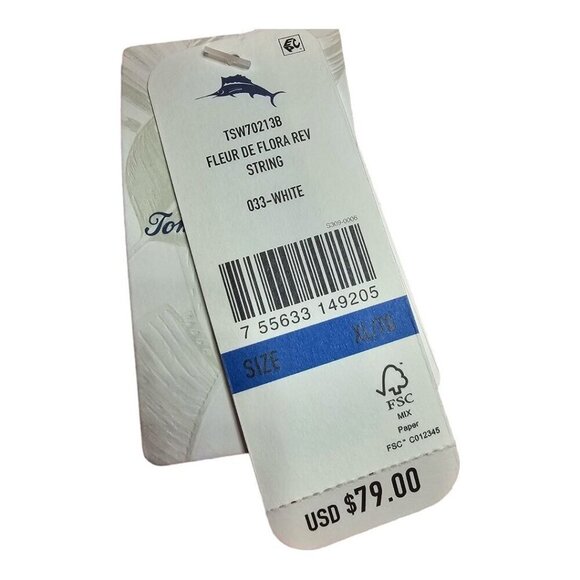 Tommy Bahama Womens XL Fleur De Flora Reversible Looped String Bikini Bottom NWT - Picture 10 of 11